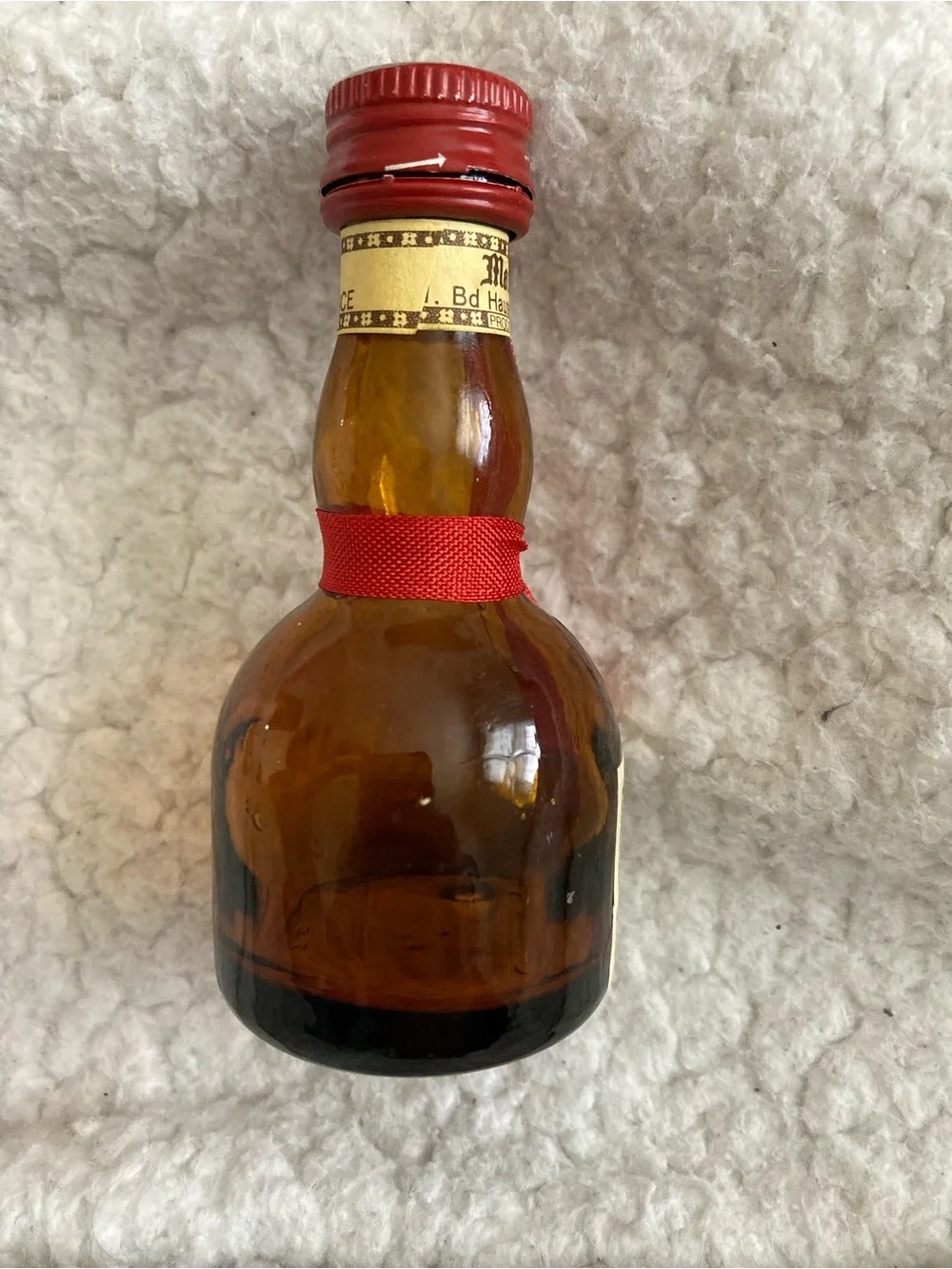 Grand Marnier Miniature Bottle - Amber with Red Ribbon